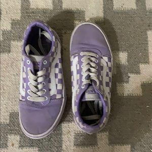 Kids Lavender Checkered Vans